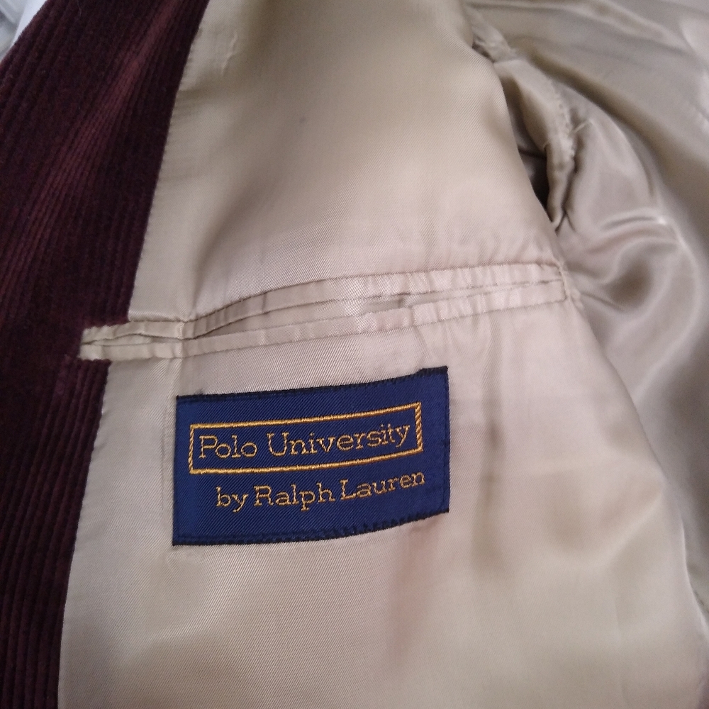 Vintage Polo Ralph Lauren Polo University Brown Corduroy Blazer Jacket 44R - Picture 5 of 9